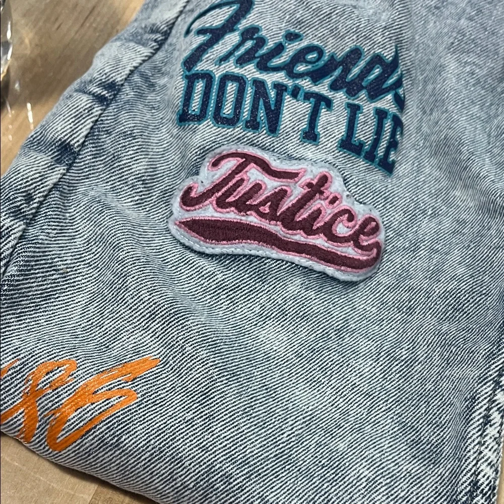 Justice jeans 👖 Embroidered Patch Denim Jeans size‎ 14 The Stranger Things